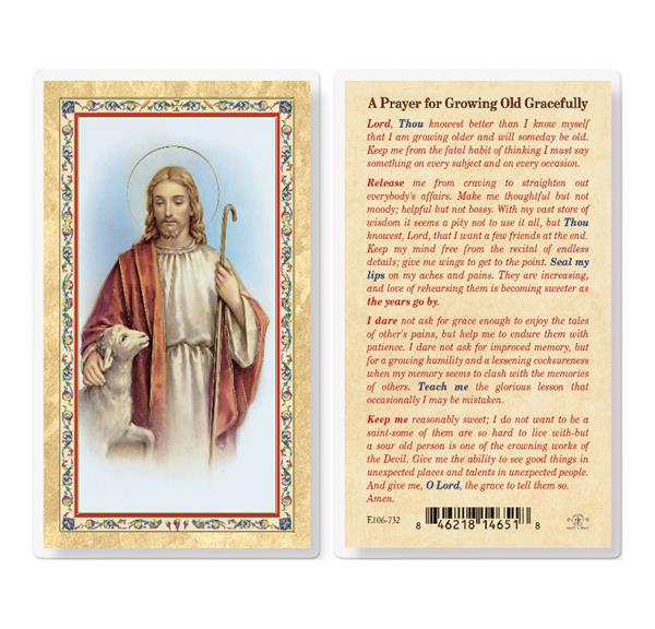 A Prayer for Growing Old Gracefully Gold Stamped Laminated Holy Cards, 25-Count Value Pack # 29376