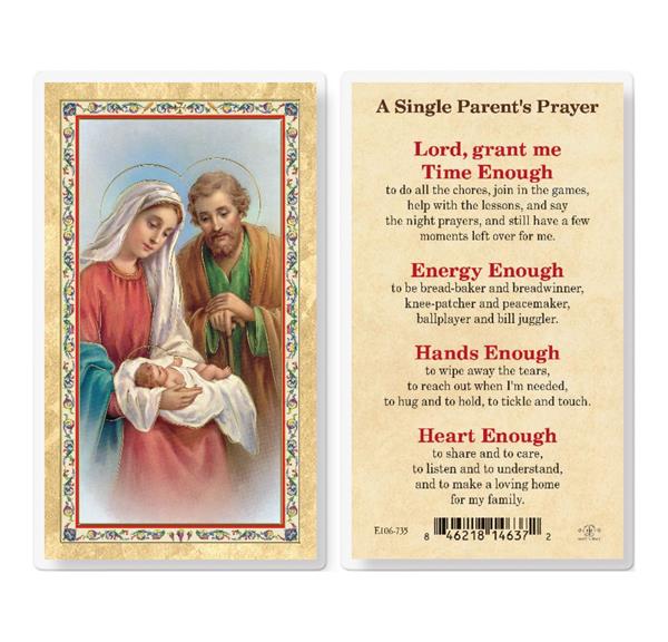 A Single Parents Prayer Gold Stamped Laminated Holy Cards, 25-Count Value Pack # 29380