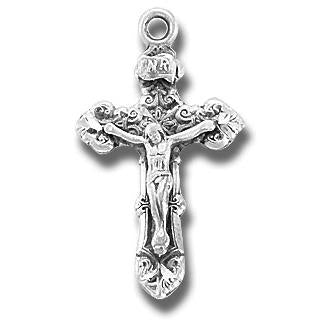 7/8" Sterling Crucifix, Your choice of chain, # 29387