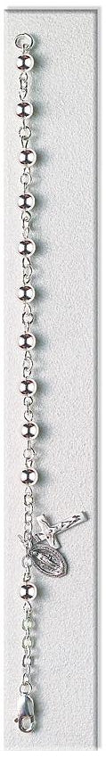5mm All Sterling Rosary Bracelet, # 29414