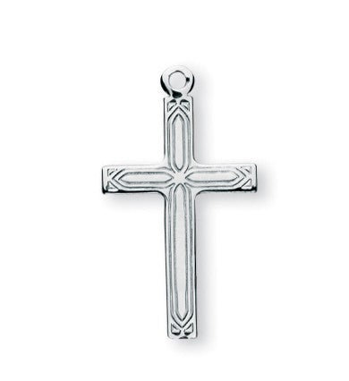 7/8" Sterling Silver Cross, Your choice of Chain # 29421