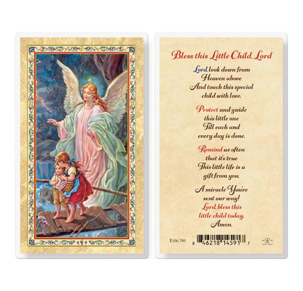 Bless This Little Child Lord Gold Stamped Laminated Holy Cards, 25-Count Value Pack # 29432