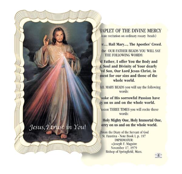 Chaplet of Divine Mercy Paper Holy Cards, Gold Foil Embossed, 50-Count Value Pack # 29513