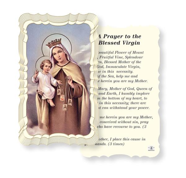 A Prayer to Our Lady of Mount Carmel Paper Holy Cards, Gold Foil Embossed, 50-Count Value Pack # 29542