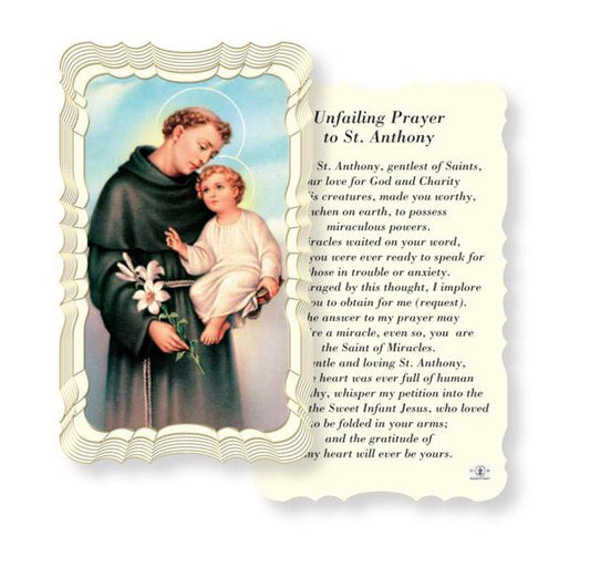 Unfailing Prayer to St. Anthony Paper Holy Cards, Gold Foil Embossed, 50-Count Value Pack # 29549