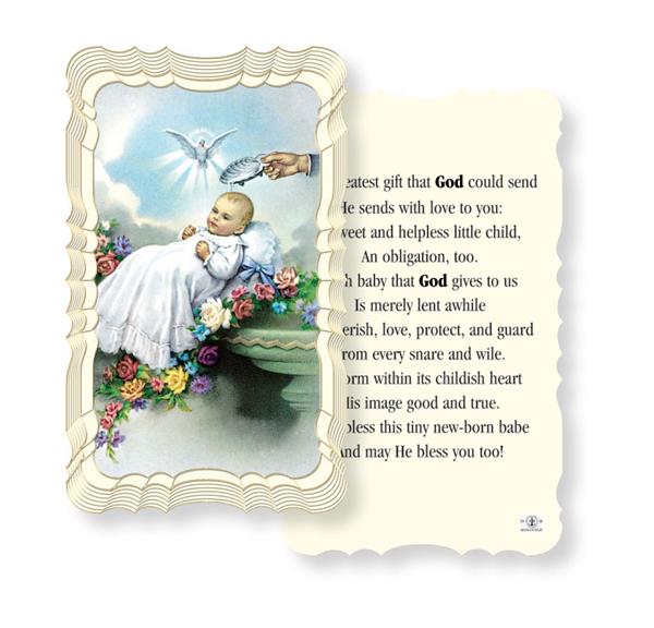 God's Greatest Gift Baby Paper Holy Cards, Gold Foil Embossed, 50-Count Value Pack # 29616