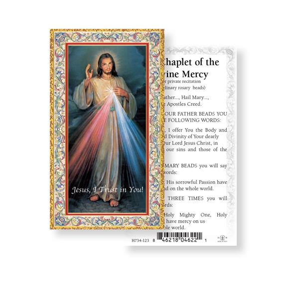 Chaplet of Divine Mercy Gold Stamped Paper Holy Cards, 100-Count Value Pack # 29620