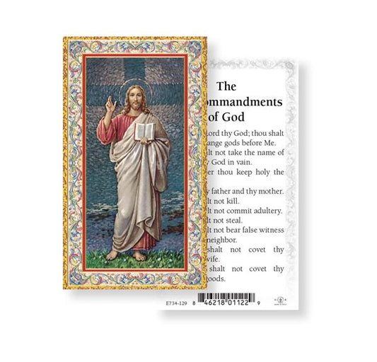 The Ten Commandments of God Gold Stamped Paper Holy Cards, 100-Count Value Pack # 29621