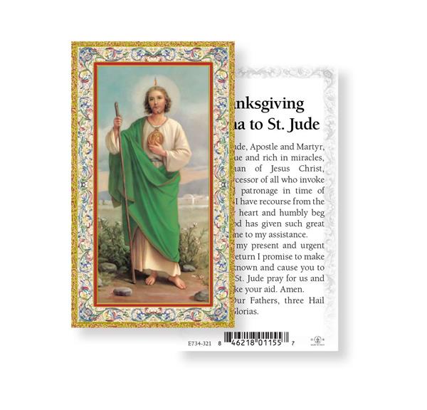 Thanksgiving Prayer to St. Jude Gold Stamped Paper Holy Cards, 100-Count Value Pack # 29656