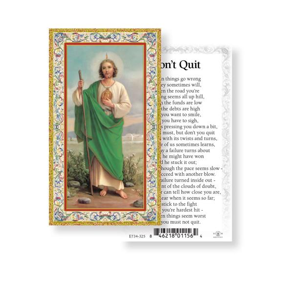 Don't Quit, St. Jude, Gold Stamped Paper Holy Cards, 100-Count Value Pack # 29657