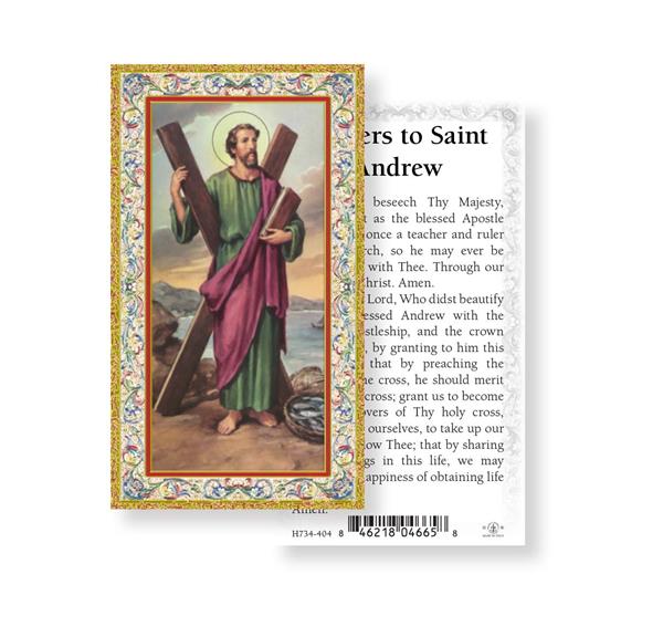 Prayer to St. Andrew Gold Stamped Paper Holy Cards, 100-Count Value Pack # 29667