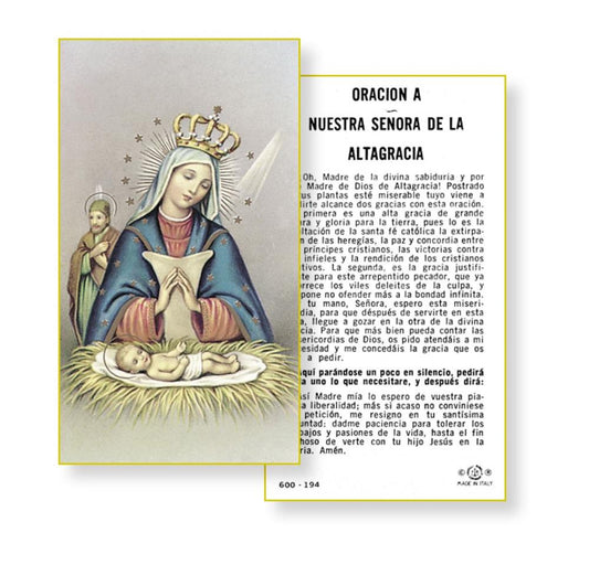 Oracion a Nuestra Senora de la Altagracia Spanish Paper Holy Cards, 100-Count Value Pack, # 2967