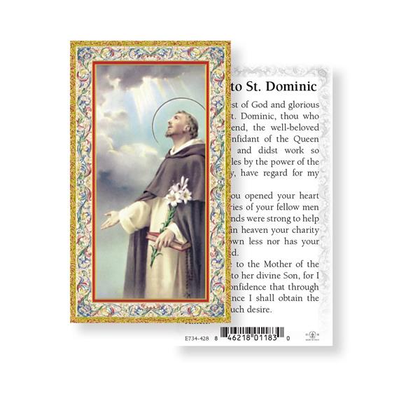 Prayer to St. Dominic Gold Stamped Paper Holy Cards, 100-Count Value Pack # 29689