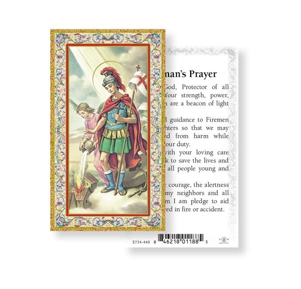 Fireman's Prayer, St. Florian Gold Stamped Paper Holy Cards, 100-Count Value Pack # 29695