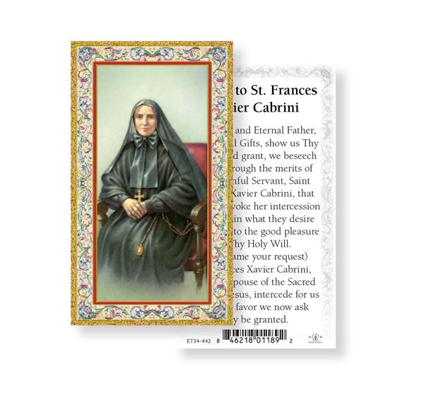 Prayer to St. Frances Xavier Cabrini Gold Stamped Paper Holy Cards, 100-Count Value Pack # 29697