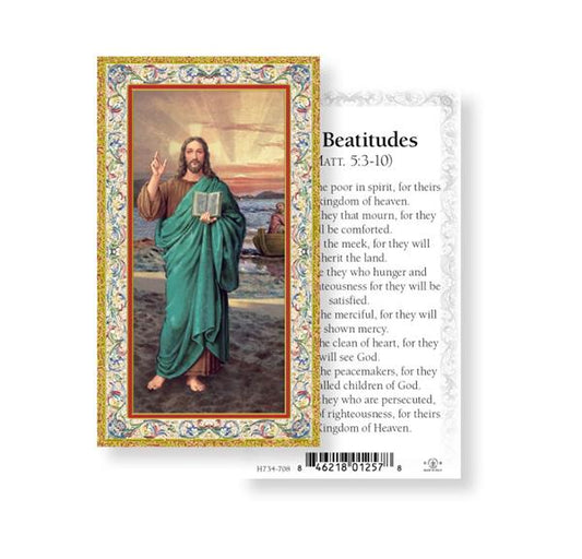 The Beatitudes Gold Stamped Paper Holy Cards, 100-Count Value Pack # 29769