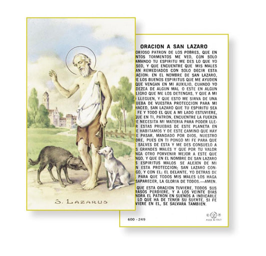 Oracion a San Lazaro Spanish Paper Holy Cards, 100-Count Value Pack, # 2977