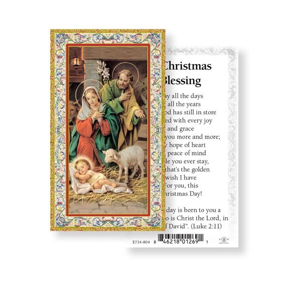 Christmas Blessing Gold Stamped Paper Holy Cards, 100-Count Value Pack # 29786