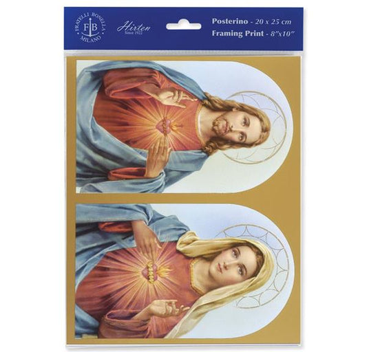 Sacred Heart & Immaculate Heart 8"x10" Italian Prints, 3-Count Value Pack # 29849