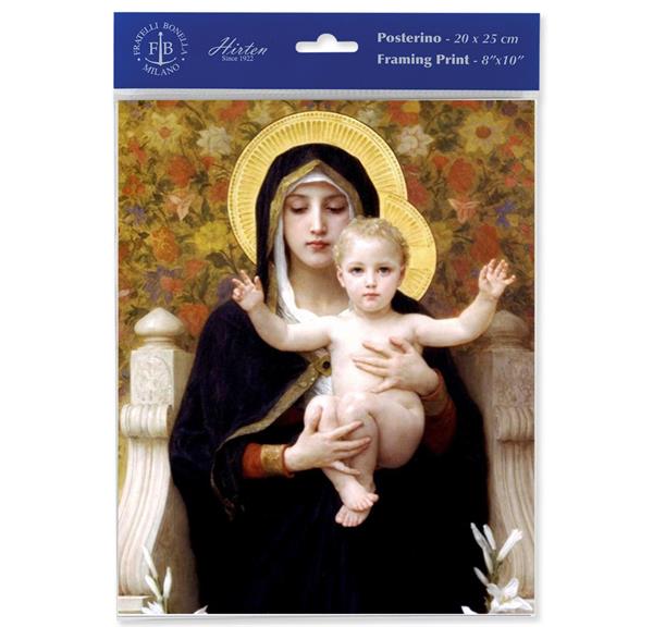 Bouguereau: Madonna of The Roses 8"x10" Italian Prints, 3-Count Value Pack # 29873