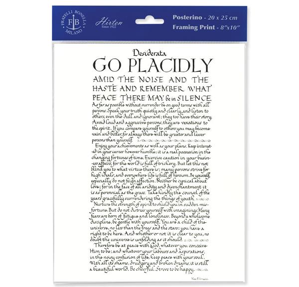 Desidrata Go Placidly 8"x10" Italian Prints, 3-Count Value Pack # 29988