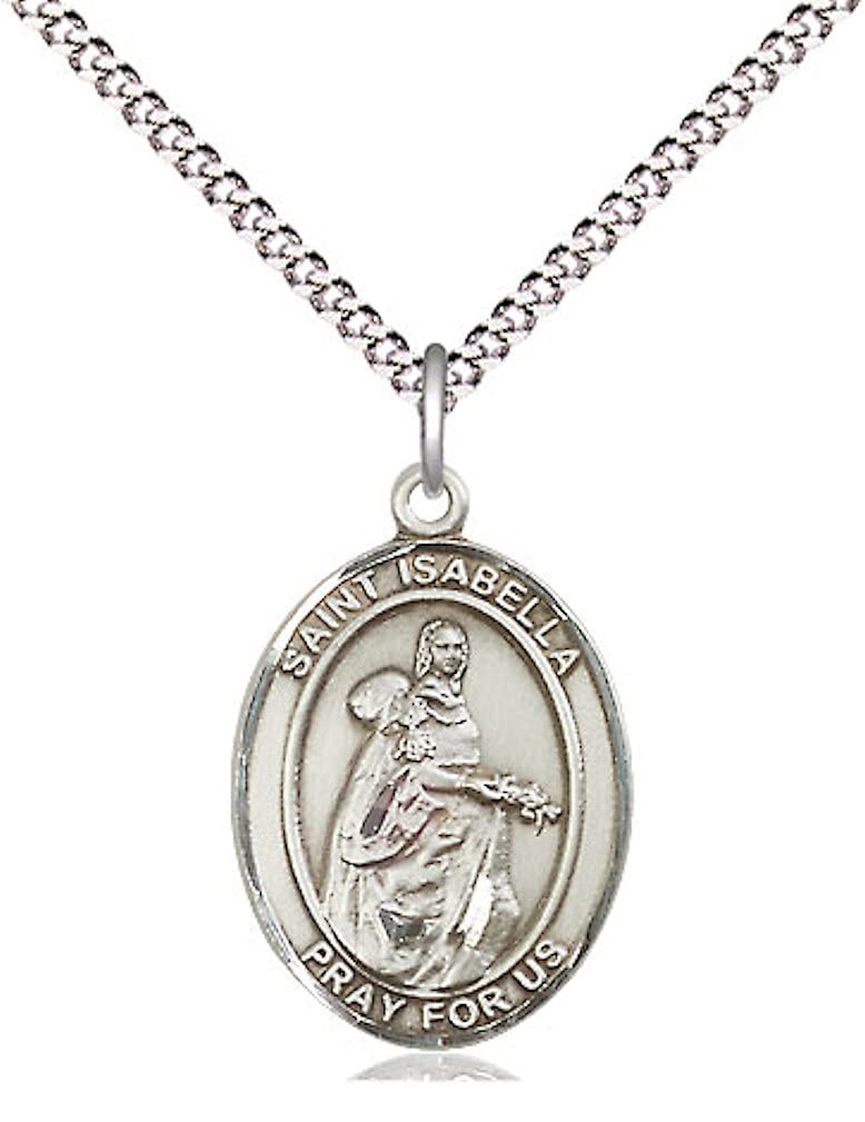 St. Isabella of Portugal Medal in Fine Pewter, 3/4" tall, Your Choice of Chain, Rampart Catholic, # 17066