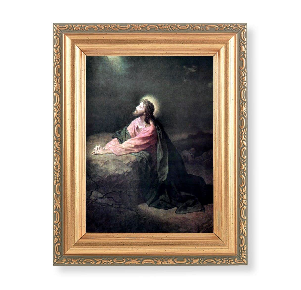 Antique Gold Frame, 5.75"x7.25" overall, Under Glass, Gethsemane, # 90821