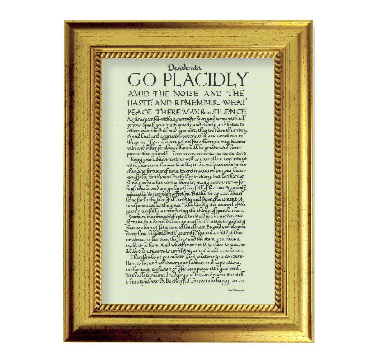 Desiderata 6-3/4"x8-3/4 Antique Gold Frame with Rope Detail Lip, Textured # 28009