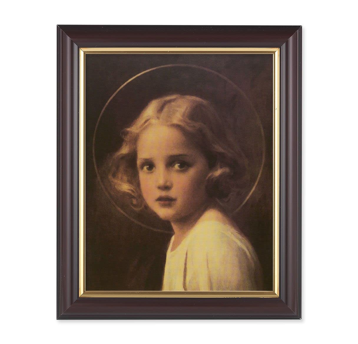 Chambers: Mary Most Holy, 10"x12", Classic Fluted Walnut Finished Frame, Italian Print Under Glass # 26336