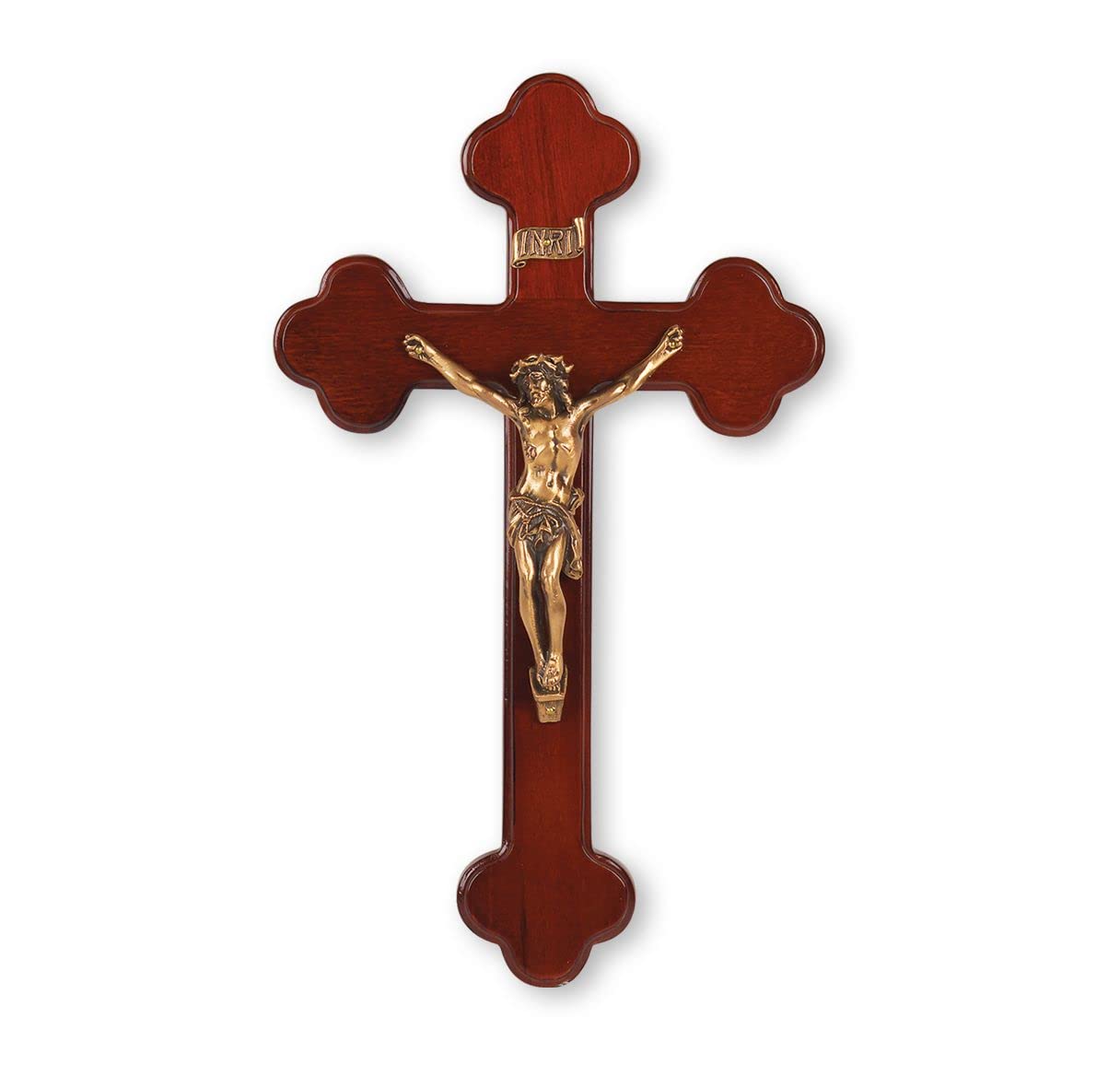 10" "Latin Style" Dark Cherry Cross with Museum Gold Corpus, # 1326