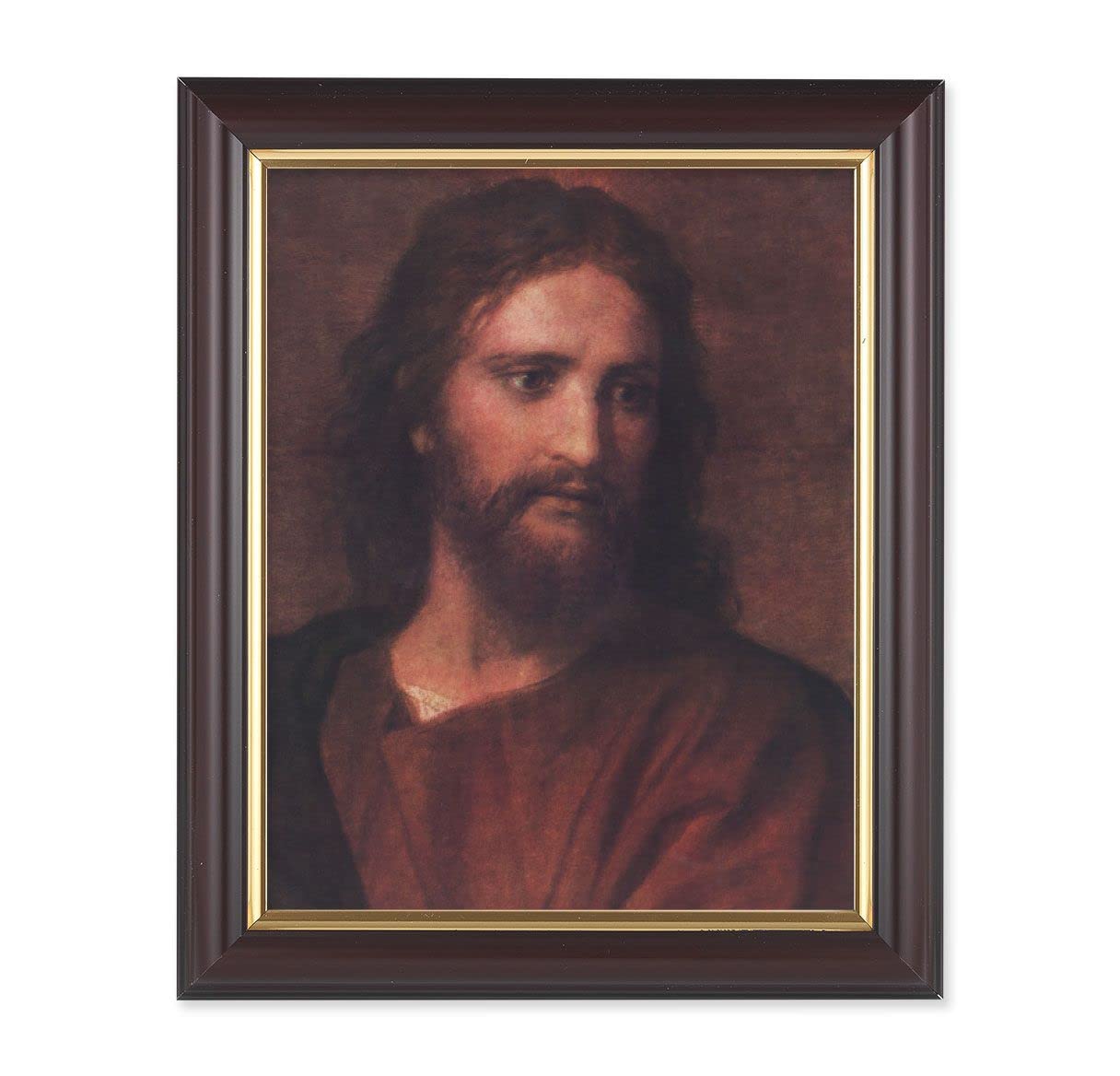 Hofmann: Christ at 33 Picture, 10"x12", Classic Fluted Walnut Finished Frame, Italian Print Under Glass # 26359