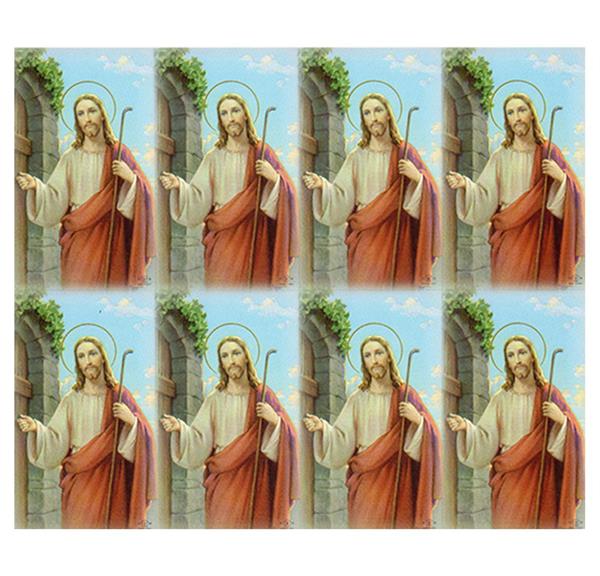 Christ Knocking on The Door 8-Up Micro-Perforated Holy Cards, Blank-Back, 1000 Total Cards # 30108