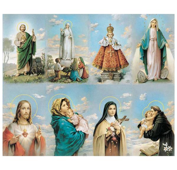 Assorted Saint 8-Up Micro-Perforated Holy Cards, Blank-Back, 1000 Total Cards # 30124