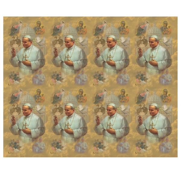 St. John Paul II Collage 8-Up Micro-Perforated Holy Cards, Blank-Back, 1000 Total Cards # 30128