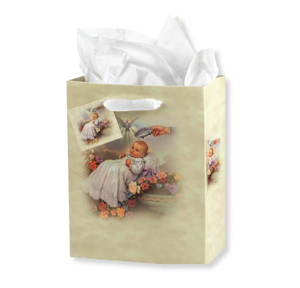 Baby Baptism Small Gift Bags, 3.75"x5"x2", 10-Count Value Pack # 30132