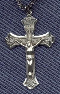 1-7/8" Sterling Silver Crucifix, Your Choice of Chain, # 3038