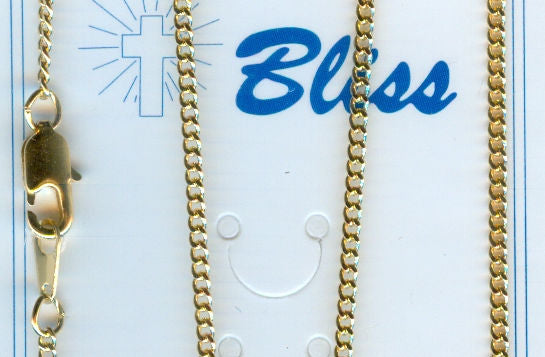 18" Curb Chain with Clasp, 1.7mm, Light Gold Plate, # 3051-sale