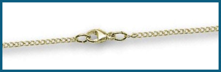 20" Curb Chain with Clasp, 2.15mm, Light Gold Plate, # 8590