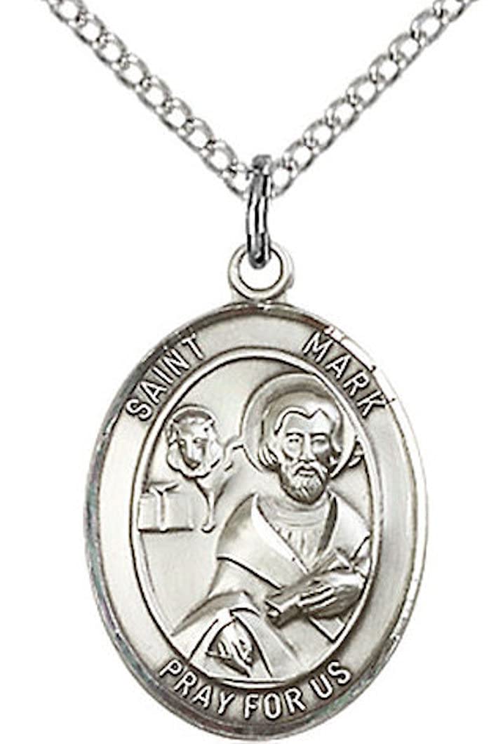 St. Mark the Evangelist Medal in Fine Pewter, 3/4" tall, Your Choice of Chain # 17147