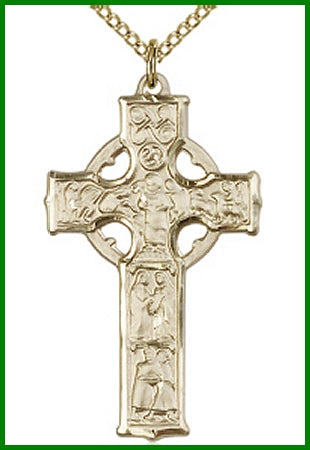1-3/8" Celtic Cross, 14kt Gold Filled, Your Choice of Chain, # 3110