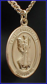 St. Christopher Medal, 14kt Gold Filled, 1"x3/4", Your choice of chain, # 3133