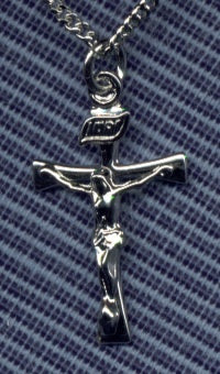 7/8" Sterling Silver Crucifix, Your Choice of Chain, # 3150