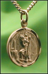 St. Christopher 14kt Gold Filled, 17/32 In. Medal, your Choice of Chain # 3182