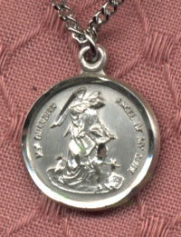Small Sterling Guardian Angel Medal 1/2", Your Choice of Chain  # 3185