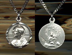 Small Scapular Medal in Sterling Silver, Your Choice of Chain # 3191