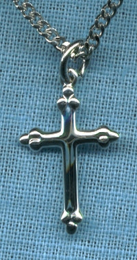 5/8" Cross in Sterling Silver,  your Choice of Chain # 3260