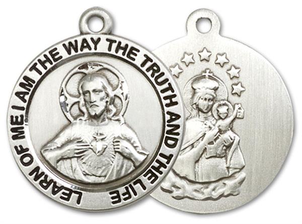 Scapular Medal in Fine Pewter, 15/16", Your Choice of Chain, # 3407