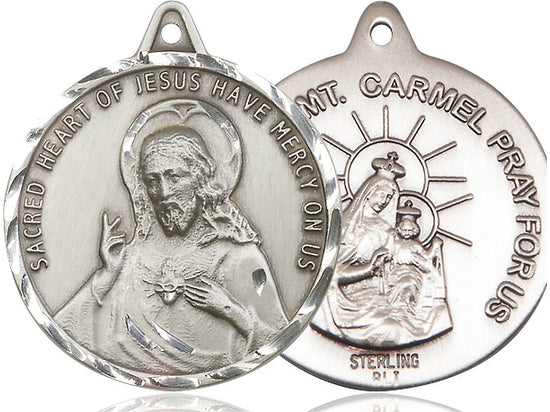 Scapular Medal in Fine Pewter, 1-1/4" round, Your Choice of Chain, # 3411