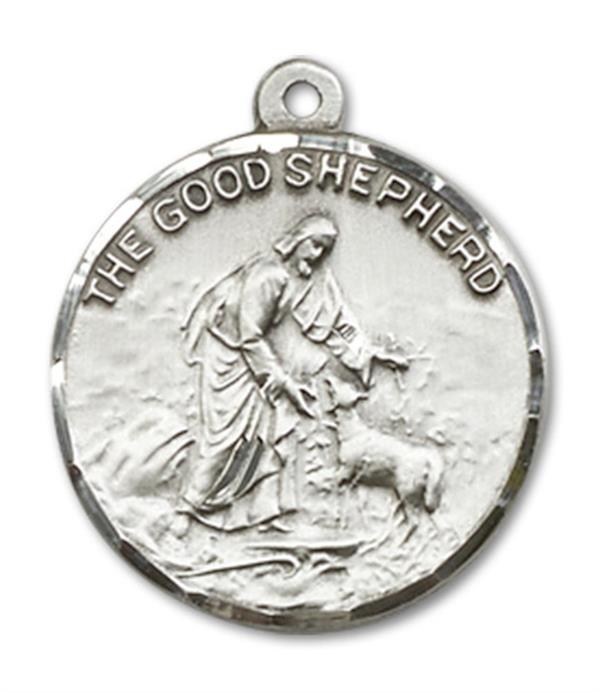 Good Shepherd Medal in Fine Pewter, 3/4", Your Choice of Chain, # 3415