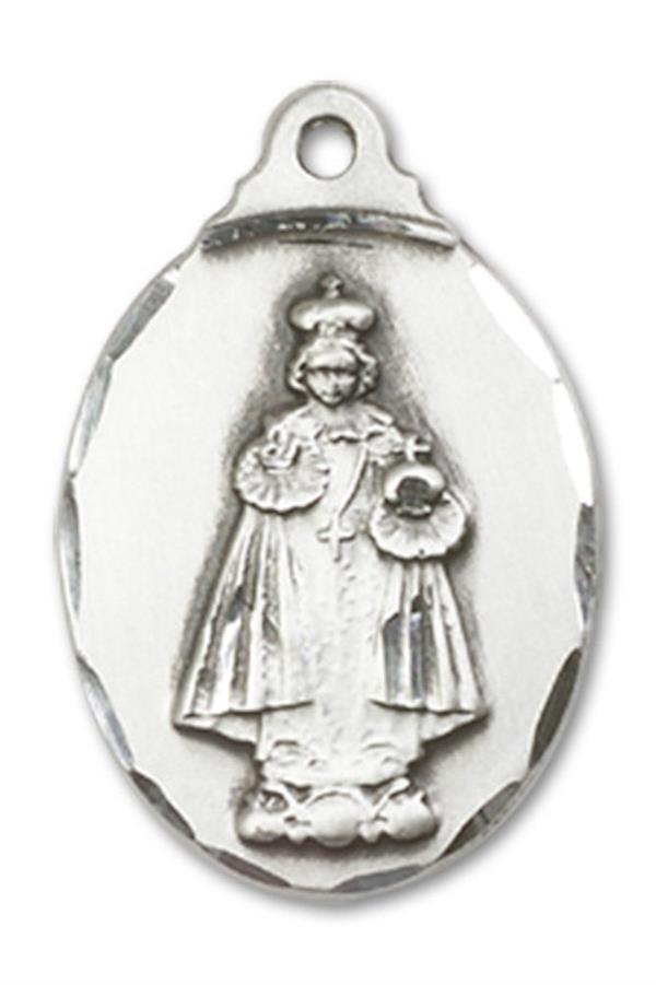 Infant of Prague Medal in Fine Pewter, 3/4", Your Choice of Chain, # 3424